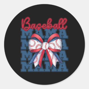Bysebyll Mama Coquette Bow Sport Mom Mothers Day Classic Round Sticker