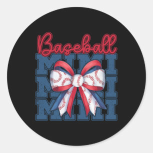 Bysebyll Mimi Coquette Bow Sport Mom Mothers Day Classic Round Sticker
