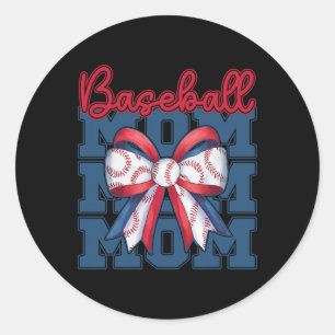 Bysebyll Mom Coquette Bow Sport Mama Mothers Day  Classic Round Sticker