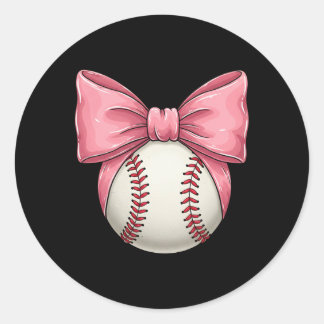 Bysebyll Mom Coquette Pink Bow Mothers Day Bysebyl Classic Round Sticker