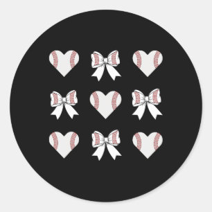 Bysebyll Mom Heart With Coquette Bow Mother's Day Classic Round Sticker