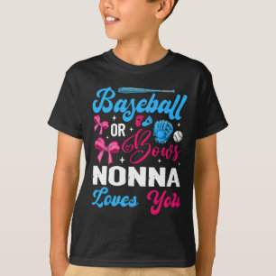 Bysebyll Or Bows Nonna Loves You Gender Reveal  T-Shirt