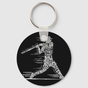Bysebyll Player Bysebyll Typography Silhouette Keychain