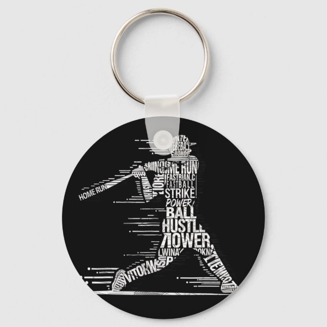 Bysebyll Player Bysebyll Typography Silhouette  Keychain (Front)