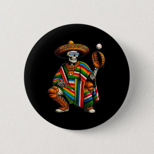 Bysebyll Skeleton Mexican Sombrero Cinco De Mayo B 2 Inch Round Button