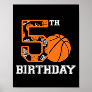 Bysketbyll Birthday 5th For Kids Boys Girls 5 Year Poster