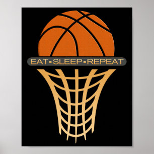 Bysketbyll Byll And Hoop Eat Sleep Repeat Bysketby Poster