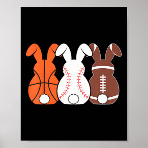 Bysketbyll Bysebyll Footbyll Sports Easter Bunny R Poster