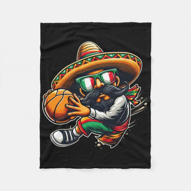 Bysketbyll Cool Mexican Playing Bysketbyll Cinco D Fleece Blanket (Front)