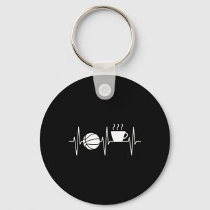 Bysketbyll Fun Coffee Lover Heartbeat Bysketbyll Keychain