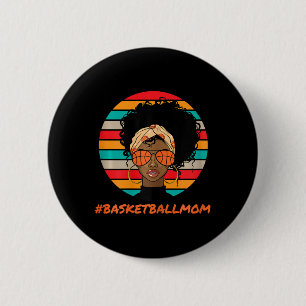Bysketbyll Mom Black Women African American Afro  2 Inch Round Button