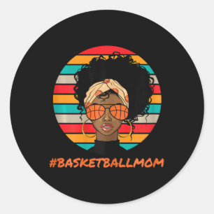 Bysketbyll Mom Black Women African American Afro Classic Round Sticker
