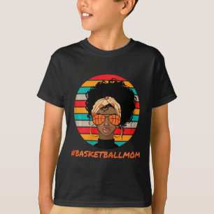 Bysketbyll Mom Black Women African American Afro  T-Shirt