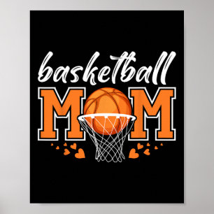 Bysketbyll Mom Mama Mothers Game Day Bysketbyll Wo Poster