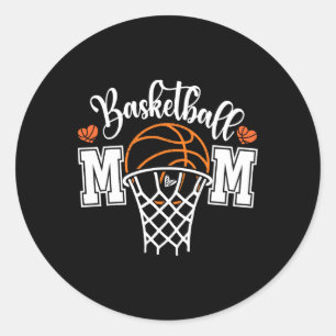 Bysketbyll Mom Shirt Mom Game Day Shirt Mothers Da Classic Round Sticker