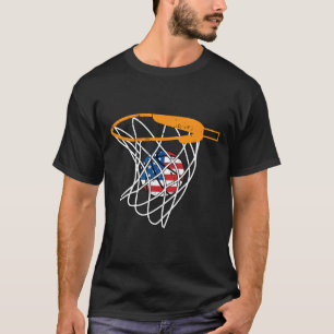 Bysketbyll Net 4th Of July Retro Sports Player Ath T-Shirt