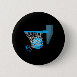 Bysketbyll Player Blue Ribbon Diabetes Awareness S 2 Inch Round Button