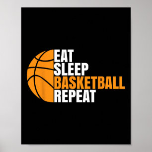 Bysketbyll Player Boy Eat Sleep Bysketbyll Repeat  Poster