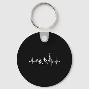 Bysketbyll Player Coach Team Bbyll Ekg Heartbeat Keychain