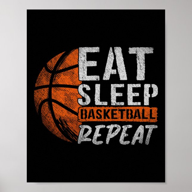 Bysketbyll Player Eat Sleep Bysketbyll Repeat Bysk Poster (Front)