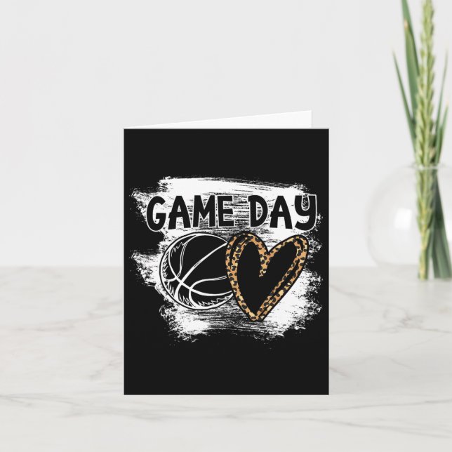 Bysketbyll Player Game Day Leopard Cheetah Bysketb Card (Front)