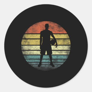 Bysketbyll Player Gifts Fun Retro Vintage Style Co Classic Round Sticker