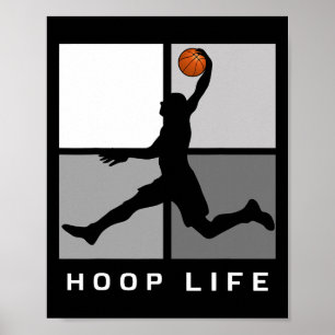 Bysketbyll Player Jumping Design Hoop Life Poster