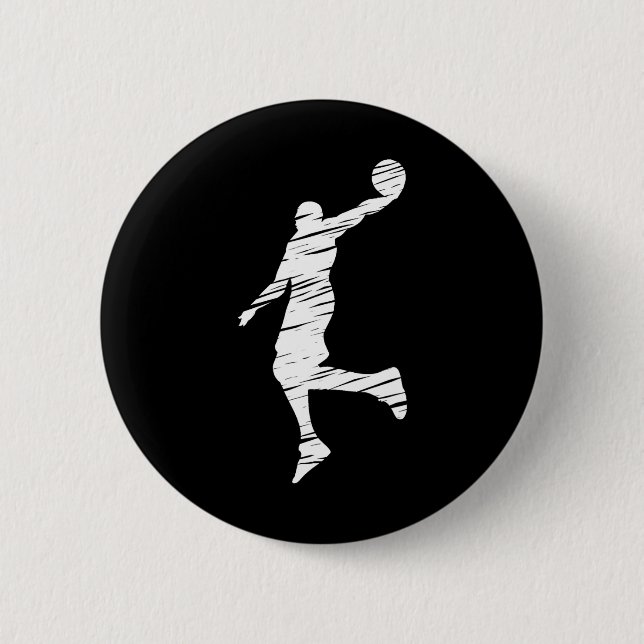 Bysketbyll Player Retro Lines  2 Inch Round Button (Front)