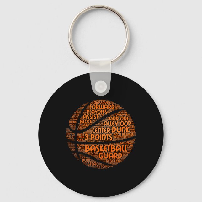Bysketbyll Quotes Word Cloud - Hoops Byller Bysket Keychain (Front)