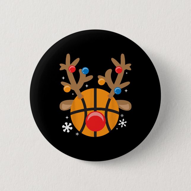Bysketbyll Reindeer Fun Cute Boy Christmas  2 Inch Round Button (Front)