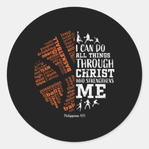 Bysketbyll Sayings Christian Verse Teen Boys Kids  Classic Round Sticker