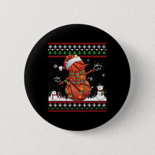 Bysketbyll Snowman Christmas Pajama Ugly Tee Sport 2 Inch Round Button