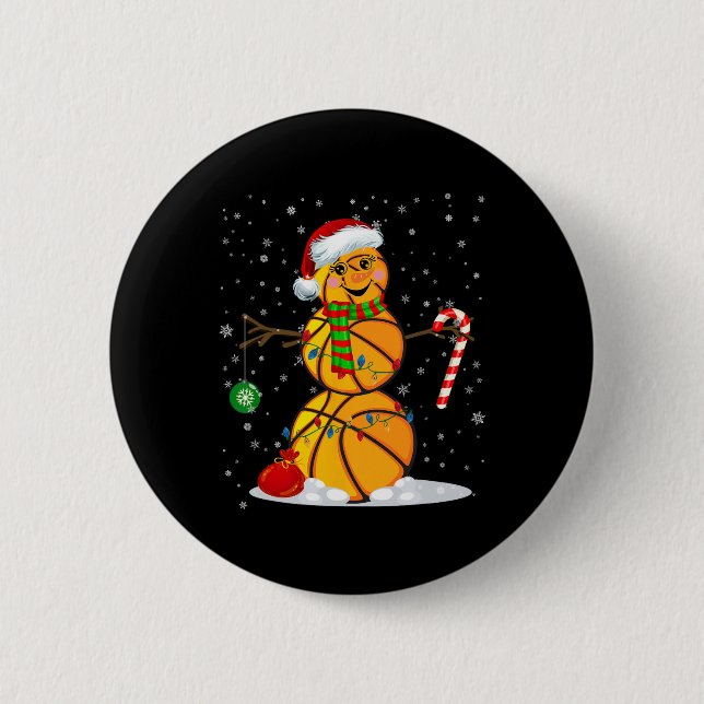Bysketbyll Snowman Fun Christmas Pyjamas Matching  2 Inch Round Button (Front)