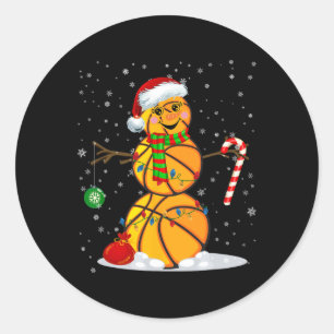 Bysketbyll Snowman Fun Christmas Pyjamas Matching Classic Round Sticker