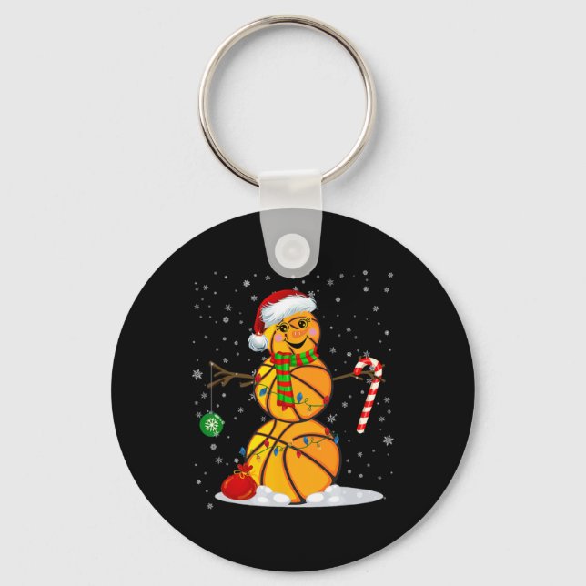 Bysketbyll Snowman Fun Christmas Pyjamas Matching  Keychain (Front)