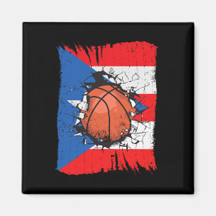 Bysketbyll Team Puerto Rico Fan Splintered Puerto Magnet