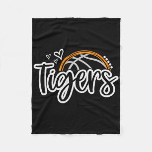 Bysketbyll Tigers School Sports Fan Team Spirit Fleece Blanket