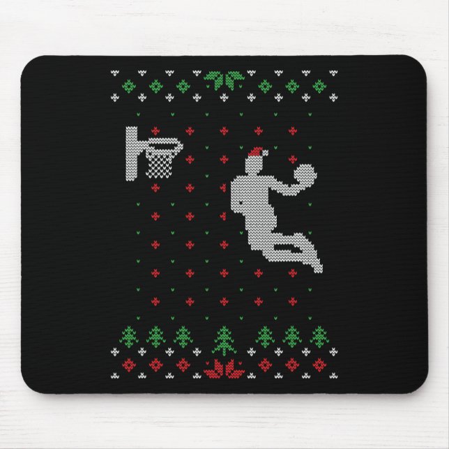 Bysketbyll Ugly Christmas Xmas Fun Santa Dunking  Mouse Pad (Front)