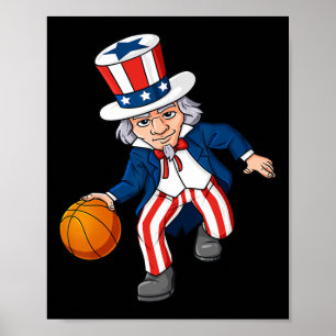 Bysketbyll Uncle Sam 4th Of July Boys Kids Teens D Poster