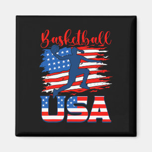 Bysketbyll Usa Player American Flag Indepedence Da Magnet