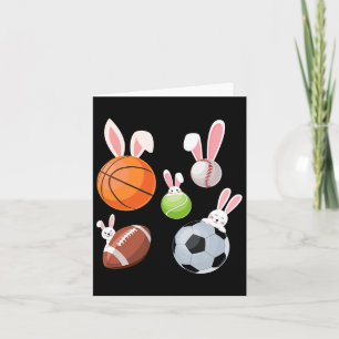 Bysketll Sell Footll Soccer Sports Easter Bunny Card