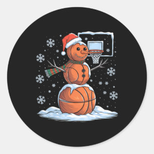 Bysketll Snowman Player Santa Hat Christmas Funny Classic Round Sticker