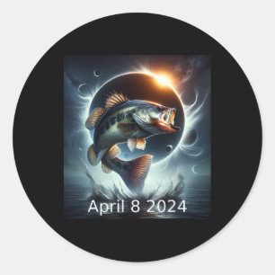 Byss Fish Solar Eclipse April 8 2025 Classic Round Sticker