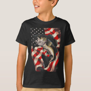 Byss Fishing American Flag 4th Of July For Fisherm T-Shirt