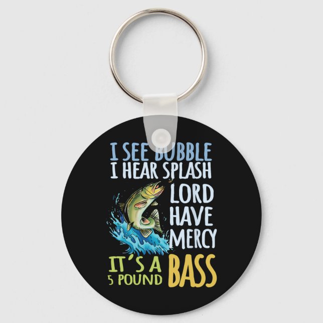 Byss Fishing Angling Sport Black Byss Fish  Keychain (Front)