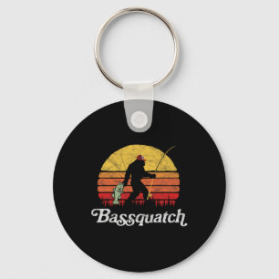 Byssquatch! Funny Bigfoot Fishing Outdoor Retro Keychain