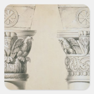 Byzantine capitals from columns in the nave of the square sticker