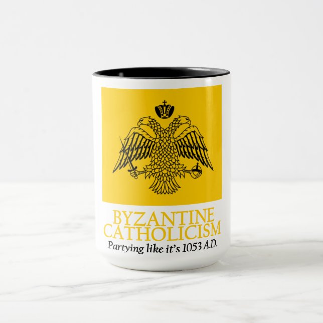 Byzantine Catholicism: Partying like it's 1053 AD Mug (Center)