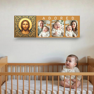 Byzantine Christ Icon - ADORED Baby Photo  Canvas Print
