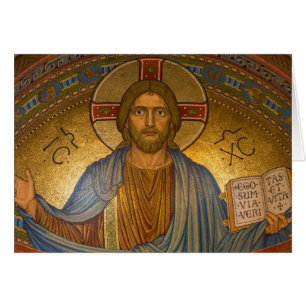 Byzantine Christ Jesus greeting card
